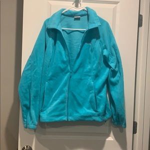 Tiffany Blue Classic Columbia Zip Fleece XL